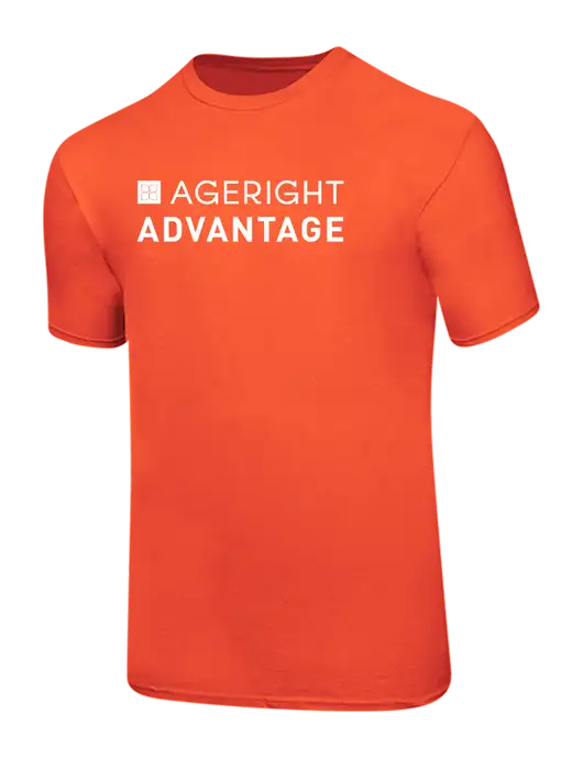 Ring Spun Orange 4.5 oz T-Shirt w/Ageright Advantage Logo