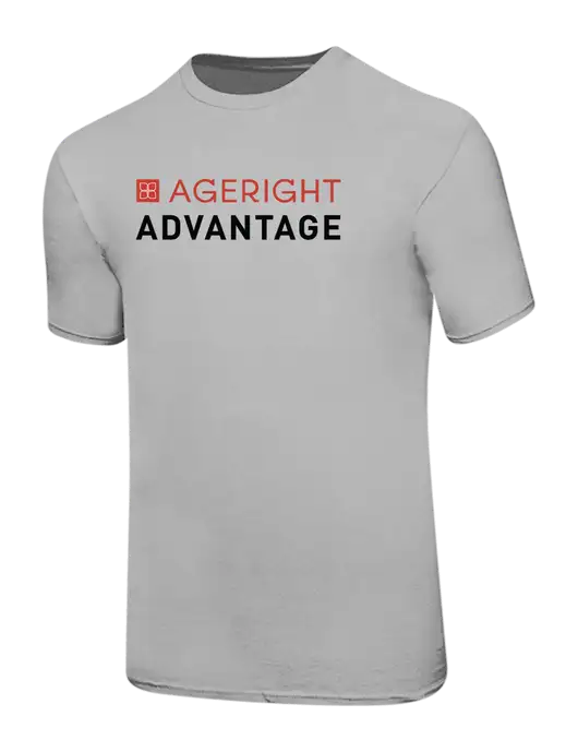 Ring Spun Silver 4.5 oz T-Shirt w/Ageright Advantage Logo