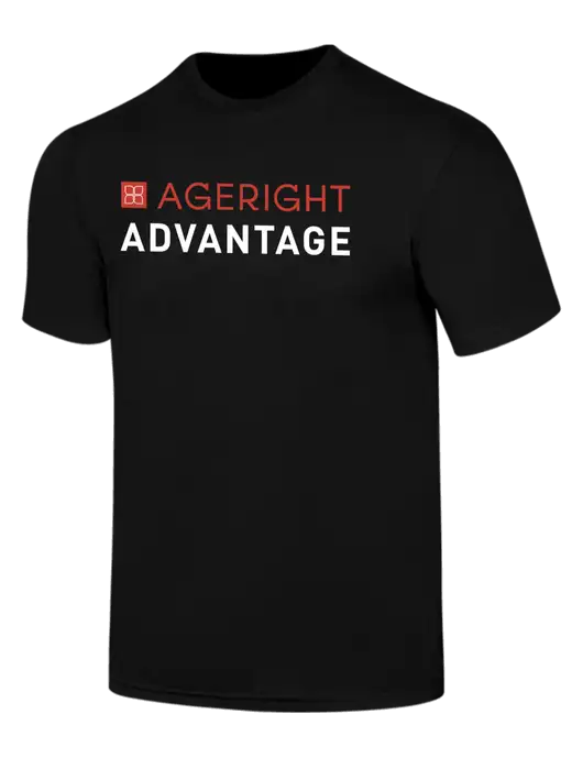 Simply Soft Black 4.5oz  Poly/Combed Ring Spun Cotton T-Shirt w/Ageright Advantage Logo