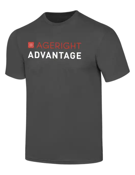 Simply Soft Charcoal 4.5oz  Poly/Combed Ring Spun Cotton T-Shirt w/Ageright Advantage Logo