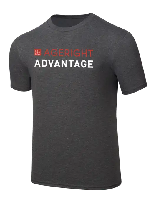 Simply Soft Heathered Charcoal 4.5oz  Poly/Combed Ring Spun Cotton T-Shirt w/Ageright Advantage Logo