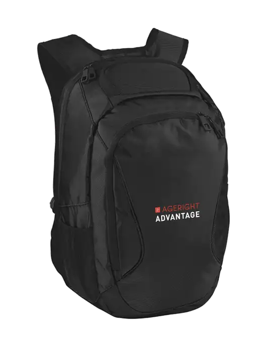 Stealth Black Laptop Backpack w/Ageright Advantage Logo