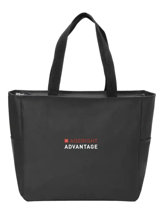 Everyday Black Zip Tote  w/Ageright Advantage Logo