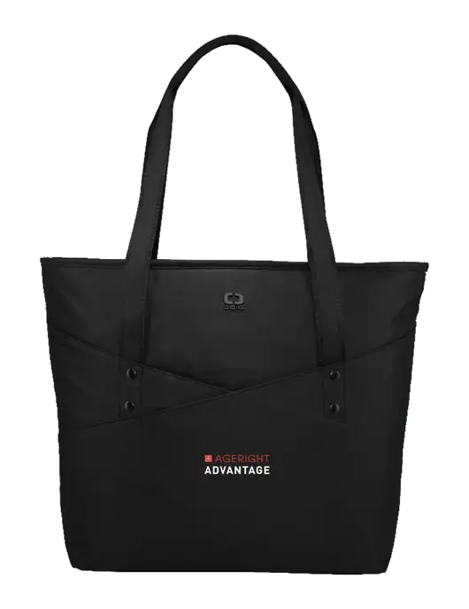 OGIO Black Downtown Tote 
 w/Ageright Advantage Logo