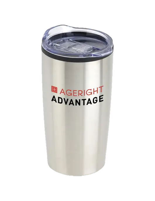 Olympus Silver 20 oz Tumbler w/Ageright Advantage Logo