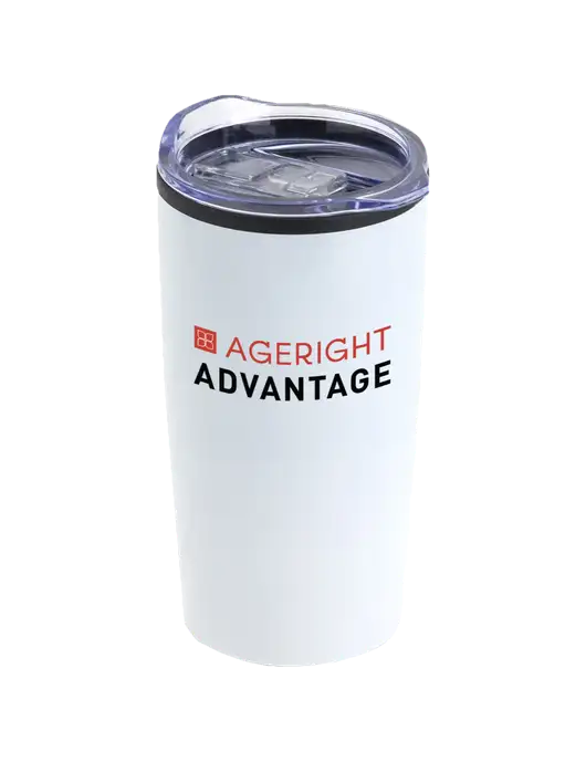 Olympus White 20 oz Tumbler w/Ageright Advantage Logo