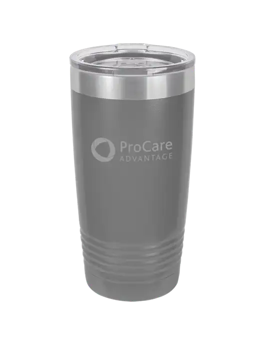 Polar Camel 20 oz Powder Coated Grey Vacuum Insulated Tumbler  w/ProCare Advantage Logo